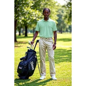 C9 Champion Boys Golf Pants L 12-14 Cocoabutter Beige NWT Small Stain